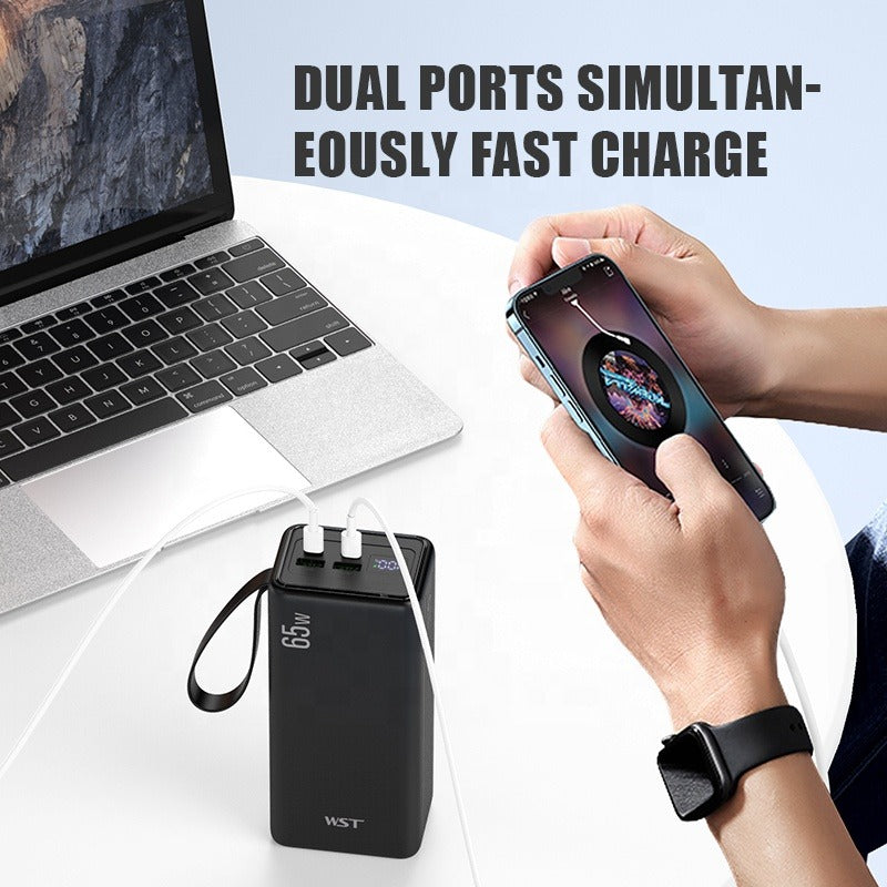 WST 40000mAh Portable Power Bank Station 110V/220V, 65W PD Type C Charger WST 40000mAh Portable Power Bank Station 110V/220V, 65W PD Type C Charger